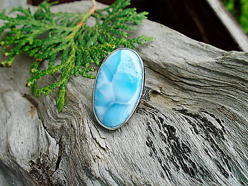 Strieborny prsteň Ag 925 Larimar