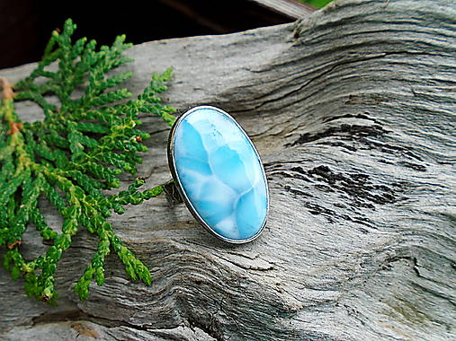 Strieborny prsteň Ag 925 Larimar