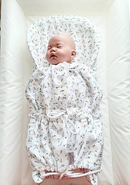 Detský textil - Letná "rastúca"  mušelínová zavinovačka mini kvetinky  - 17510200_