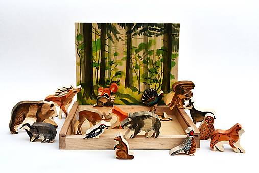 Hračky - Krabička so zvieratkami z lesa - 17509351_