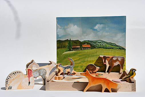 Hračky - Krabička so zvieratkami na dvore - 17509404_