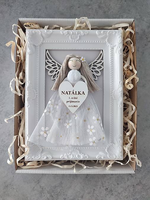Dekorácie - Macrame anjel prvé sväté prijímanie  - 17510092_