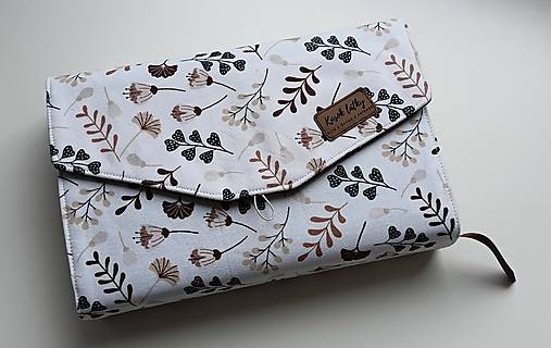 Papiernictvo - Obal na knihy Hnedobéžová záhrada, L - 17510316_