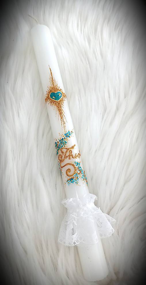 Sviečky - svieca na 1. sväté prijímanie / svieca na krst / sviečka na prvé sväté prijímanie  - 17509232_