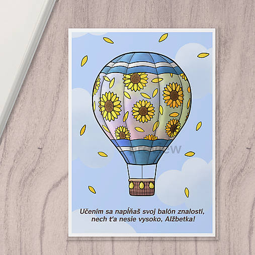 Hračky - Linajková podložka do zošita - balón floral with petals - 17509225_