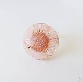 Prstene - Handmade živicový polguľový prsteň - ružový kvet - 17511450_