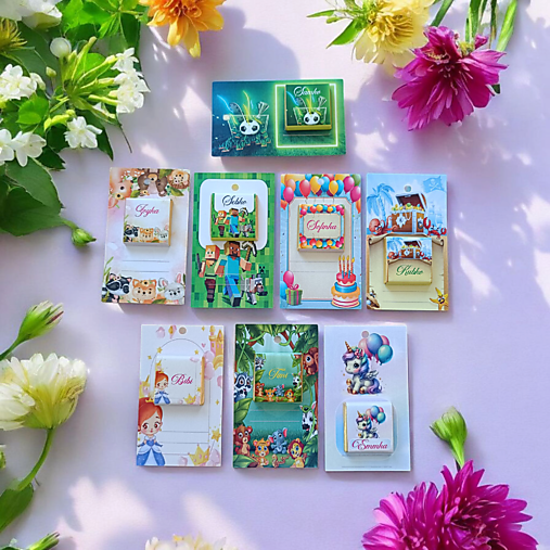 Darčeky pre svadobčanov - Narodeninový ďakovníček s čokoládkou s menom - 17511938_