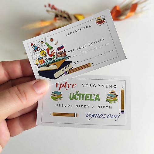 Kartička s venovaním na koniec školského roka pre učiteľky, učiteľov a vychovávateľov (Vplyv učiteľa)