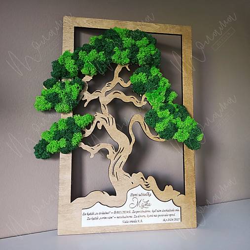 Obrazy - Machový obraz STROM pre učiteľku (Rozmer 50 x 39 cm) - 17510927_