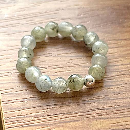 Prstene - Elastic Labradorite AG925 Ring / Elastický prsteň labradorit P0026 - 17513834_