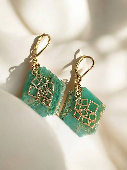 Náušnice - Mythos & Mare náušnice z modelovacej hmoty - Zlatý fragment  - 17514380_