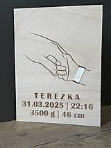 Dekorácie - Drevená tabuľka – Narodenie bábätka - 17513986_