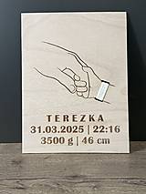 Dekorácie - Drevená tabuľka – Narodenie bábätka - 17513989_