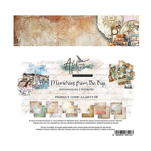 Papier - Scrapbook papier 8x8 Memories from the trip - 17514945_