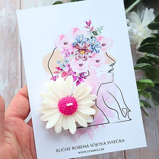 Sviečky - Sójová sviečka kvetinka sila ženy - 17515308_