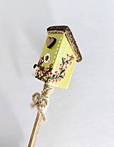 Dekorácie - Drevené zápichy ,,Vtáčia búdka I,, - 17514590_
