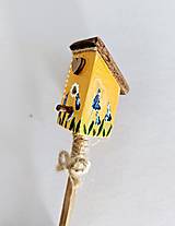 Dekorácie - Drevené zápichy ,,Vtáčia búdka I,, - 17514592_