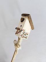 Dekorácie - Drevené zápichy ,,Vtáčia búdka I,, - 17514602_
