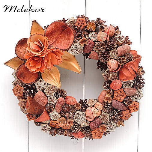 Dekorácie - Celoročný prírodný veniec - 17514988_