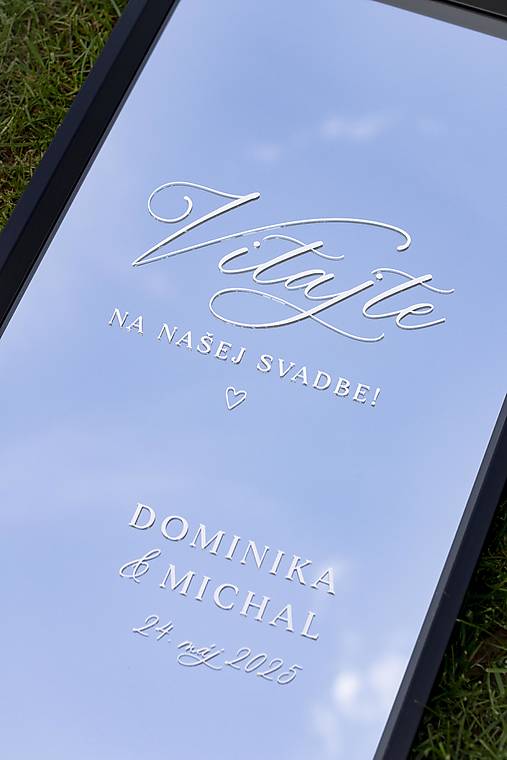 Úložné priestory & Organizácia - Uvítacia nálepka na zrkadlo / plexisklo - Vitajte na našej svadbe! vzorA (k formátu š35 x 45cm (biela farba)) - 17516397_