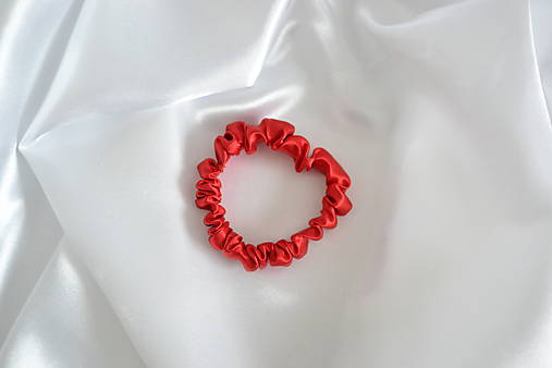 Ozdoby do vlasov - MINI scrunchie red - 17514549_