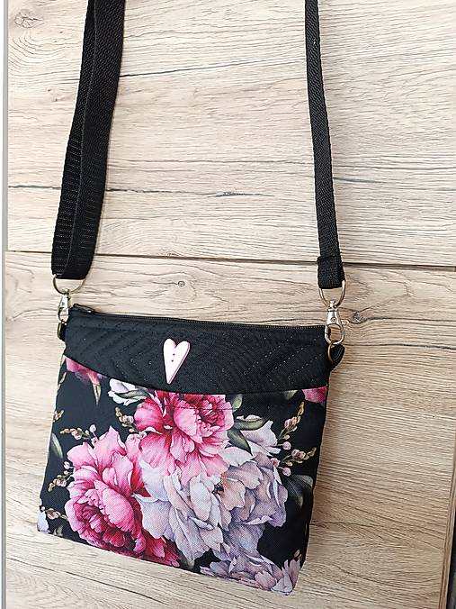 Detské tašky - Crossbody kabelka pre dievčatá - Pivónie - 17515981_