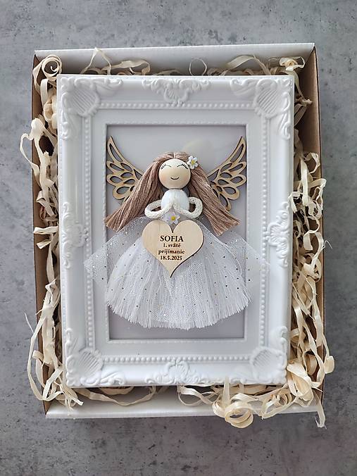 Dekorácie - Macrame anjel prvé sväté prijímanie  - 17517249_