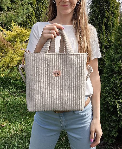 Kabelky - Kabelka ZARA menčester béžová  - 17519048_