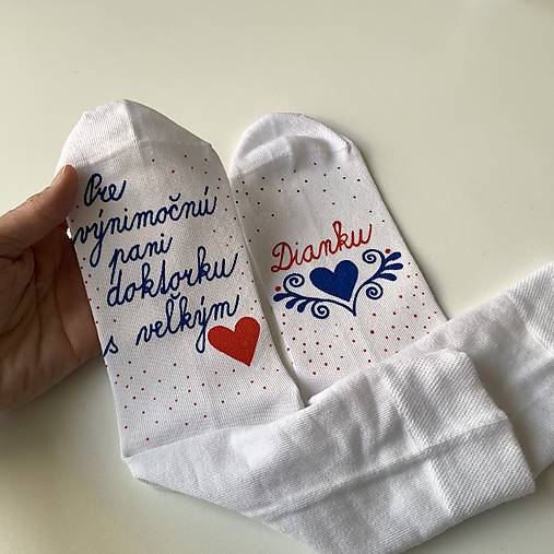 Maľované ponožky pre pani doktorku (pre pani doktorku s veľkým ❤️)