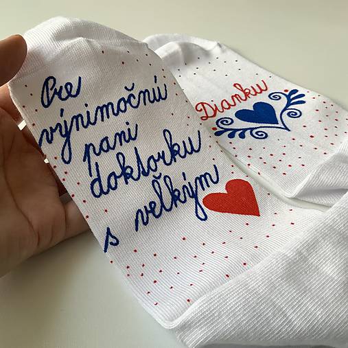Maľované ponožky pre pani doktorku (pre pani doktorku s veľkým ❤️)