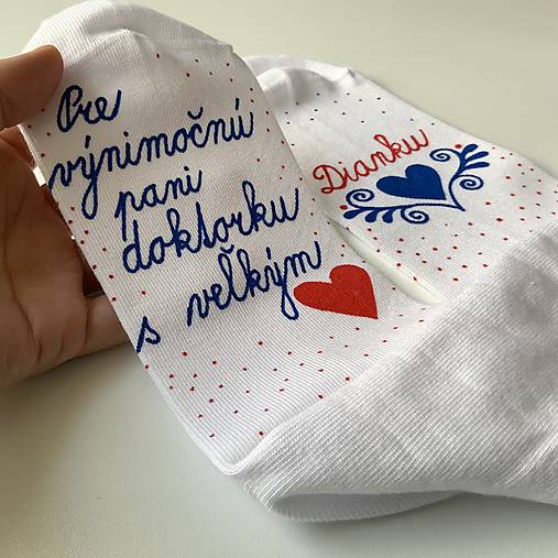 Maľované ponožky pre pani doktorku (pre pani doktorku s veľkým ❤️)