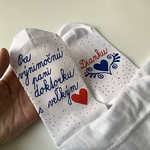 Maľované ponožky pre pani doktorku (pre pani doktorku s veľkým ❤️)