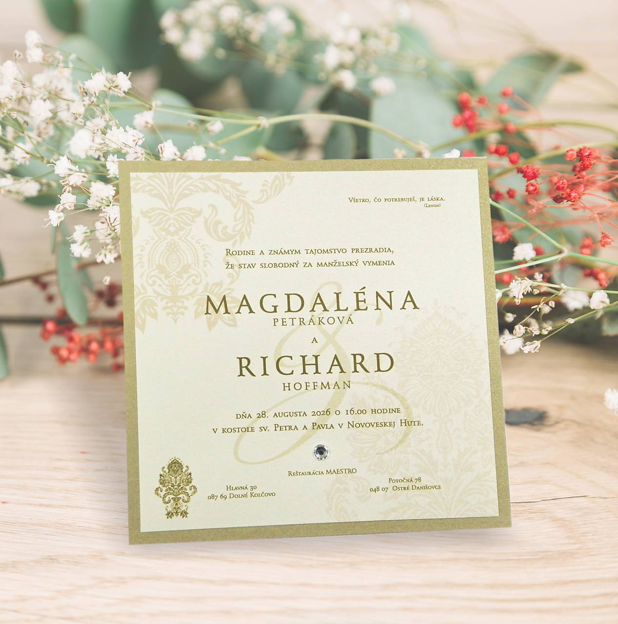 Luxusné svadobné oznámenia C14054A