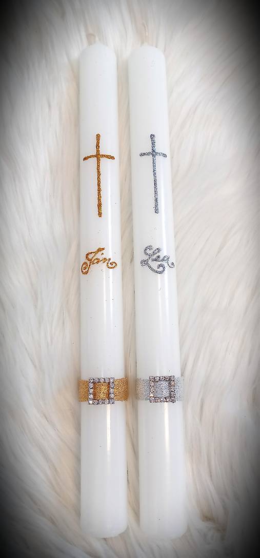 Sviečky - svieca na 1. sväté prijímanie / svieca na krst / sviečka na prvé sväté prijímanie  (Sviečka zlatá) - 17517675_