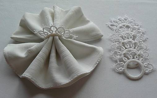 Úžitkový textil - Krúžky na servítky (Biele krúžky) - 17519635_