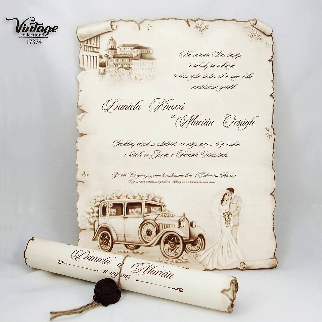 Svadobné oznámenie "retro" 17374