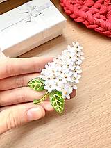 Brošne - Korálková brošňa orgován bílý  - 17521060_