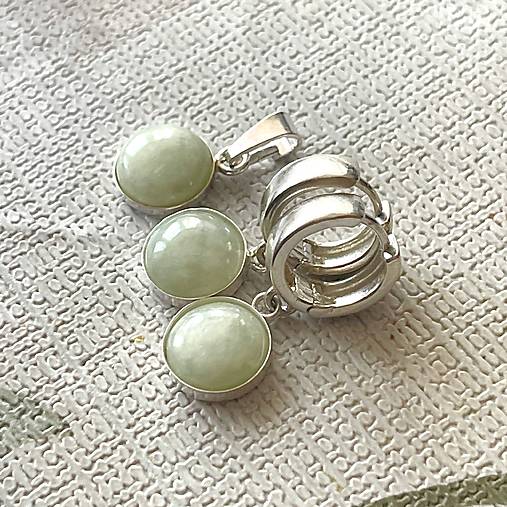 Green Jade Nephrite Silver Earrings AG925 / Strieborné náušnice s jadeitom - nefritom
