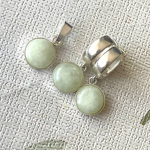 Green Jade Nephrite Silver Earrings AG925 / Strieborné náušnice s jadeitom - nefritom