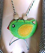 Náhrdelníky - náhrdelník vtáčik hráškovo zelený - 17523285_