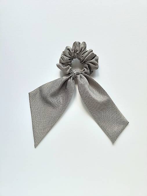 Maxi scrunchie asymetrická (Béžovo-čiena)