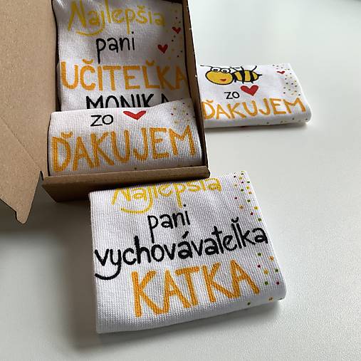 Maľované ponožky pre PANI UČITEĽKU/vychovávateľku včielok (Vychovávateľke)