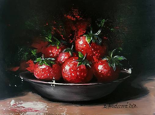 Obrazy - Obraz "Jahody", 25x18.5 cm - 17522889_