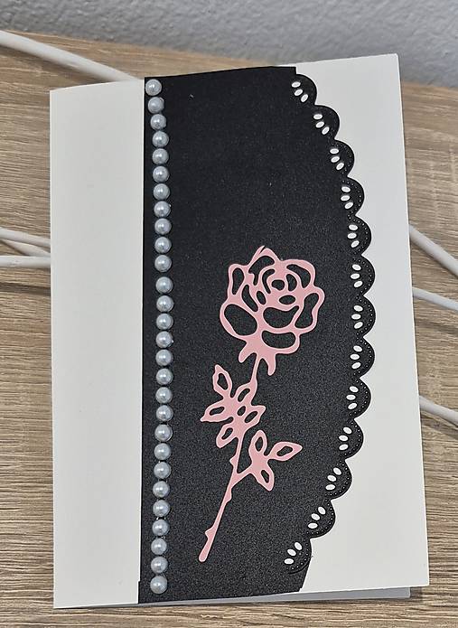 Papiernictvo - Pohľadnica ružová ruža  + obálka  - 17523387_