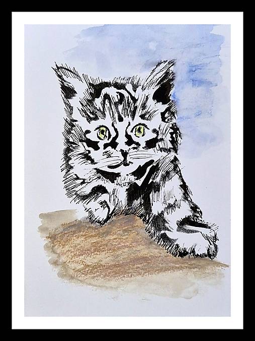 Papiernictvo - Pohľadnica mačiatko 1. + obálka  - 17523489_