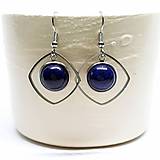 Náušnice - Náušnice Lapis Lazuli + chirurgická oceľ (oblý štvorček) - 17526570_