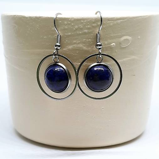 Náušnice Lapis Lazuli + chirurgická oceľ