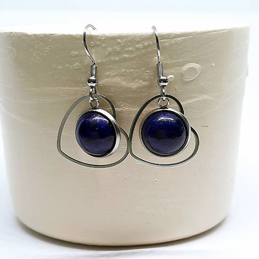Náušnice Lapis Lazuli + chirurgická oceľ