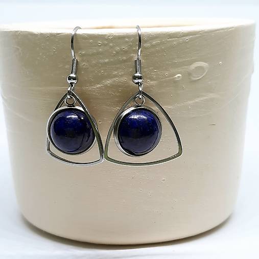 Náušnice Lapis Lazuli + chirurgická oceľ