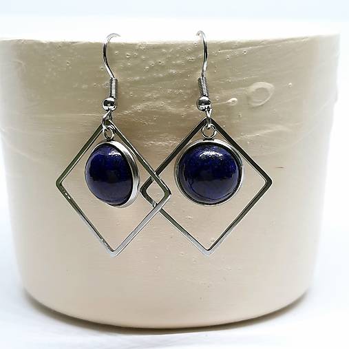 Náušnice Lapis Lazuli + chirurgická oceľ